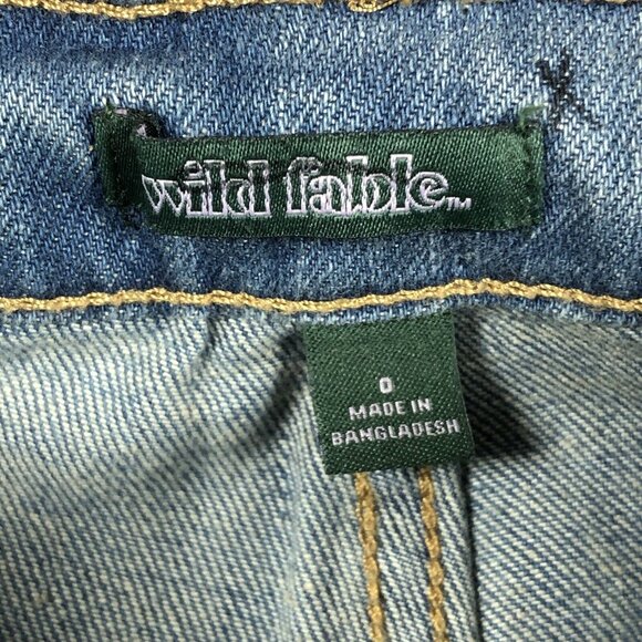 Wild Fable Jeans Womens Sz 0 Light Wash Super High Rise Slim Straight Distressed - Picture 4 of 14